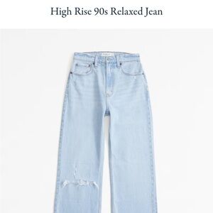 Abercrombie&Fitch High Rise 90s Relaxed Jean Light Destroy. 32L.